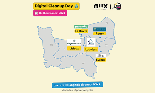 Carte Digital Cleanup Days de Normandie avec les Xperts de NWX